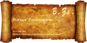 Bunya Zsuzsanna névjegykártya